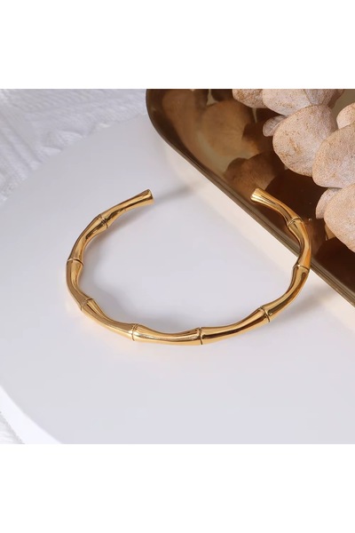 Siya Silver Non-Tarnish Steel Bamboo Model Women's Bracelet