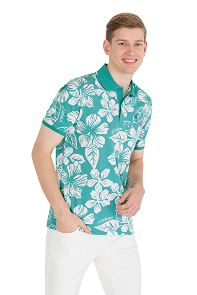 U.S. Polo Assn. Ανδρικό μπλουζάκι με γιακά πόλο μέντας