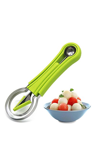 Generic Oasisgalore 4 In 1 Stainless Steel Fruit Scooper Seed Remover Melon Baller Double Sided Melon Balle