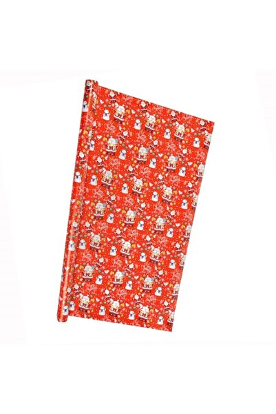 SHOPIENS Rolă de hârtie de împachetat de Crăciun, roșie, model Moș Crăciun, 7...