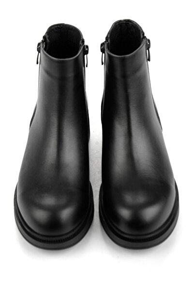 Bambi Siyah Hakiki Deri Kadın Bot & Bootie K02631128803