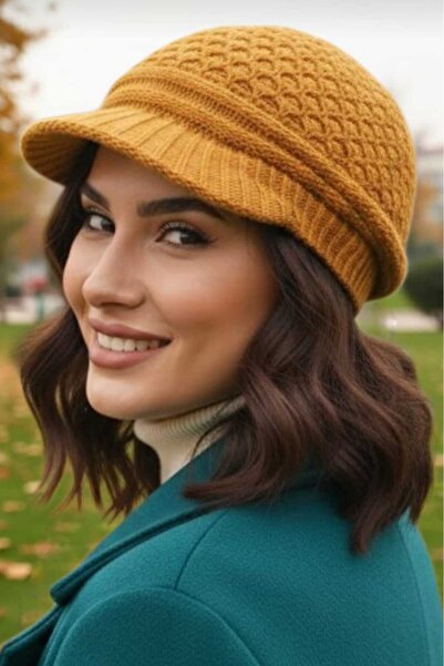 Mood Agenda Women's Double Layered Knitted Beanie Knitwear Beanie