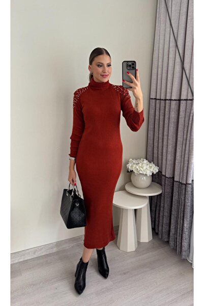 Miasista İncili Kalem Triko Elbise