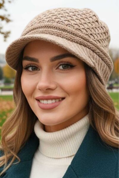 Mood Agenda Women's Double Layered Knitted Beanie Knitwear Beanie
