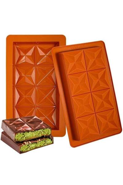 Generic meayul Deep Chocolate Bar Moulds Silicone, 2 Pcs Thick Chocolate Bar Mould, Diamond Large Chocolate