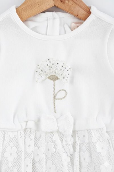 Baby Rose Çiçek Desenli Kadife Elbise