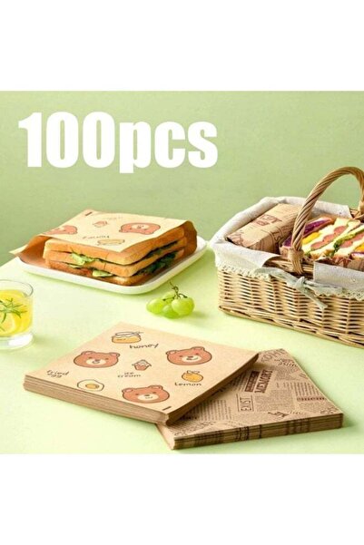 Generic 100pcs Kraft Paper Packing Bags,Sandwich Packing Bags