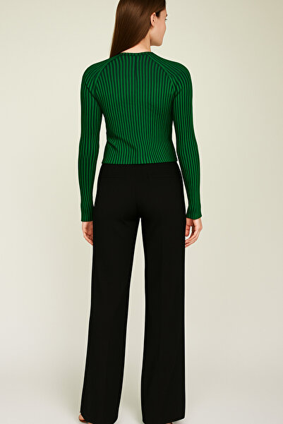 oshebu Kadın Varaklı Dik Yaka Triko Kazak