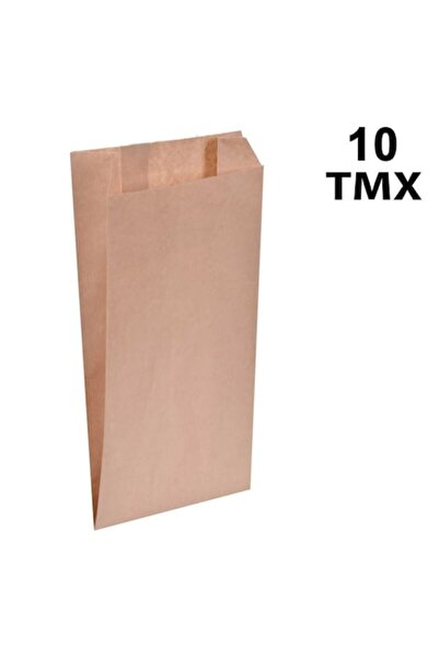 SHOPIENS Σετ Τσάντα δώρου, χαρτί kraft, καφέ, 10 τεμάχια, 14x7x28 εκ.