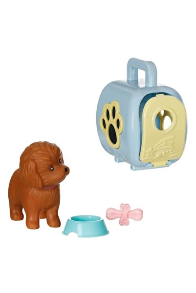 SHOPIENS Toy Dog Carrier Set, Plastic, Blue, with Accessories, 3+ years