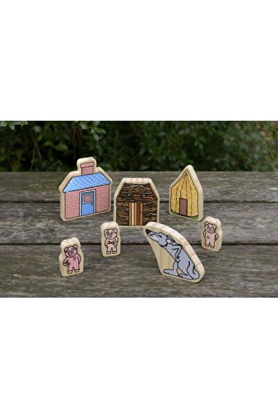 Yellow Door - The Three Little Pigs Wooden Characters
