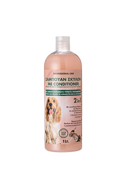 SHOPIENS Șampon și balsam 2 în 1 pentru câini, linie profesională, pH echilibrat, parfum de cocos, 1 l - MYONNA
