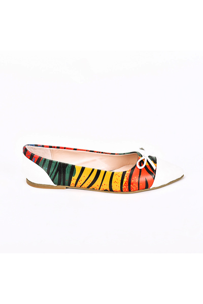 JustBow Printed Women's Ballerinas with Bow Detail