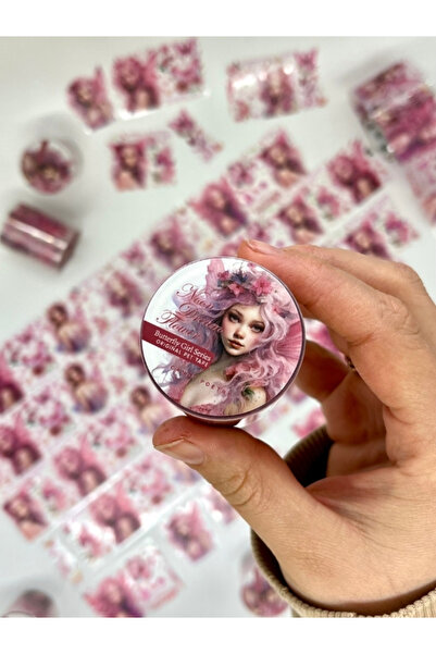 Kağıt Gemi Dükkan Noon Dream Flower Butterfly Girl Serisi 2m Washi Bant / Was...