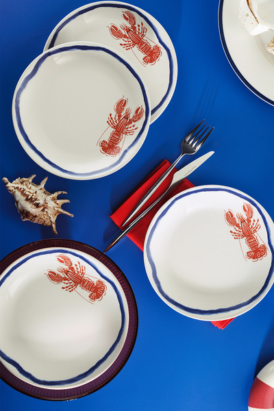 Kütahya Porselen Coastal Living 4 Piece 20 cm Cake Plate 924