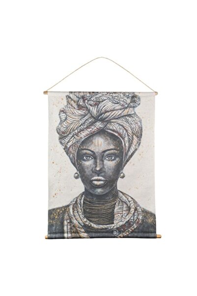 SHOPIENS Етническо текстилно стенно изкуство, Жена, Дървени подпори, 76x97 см...