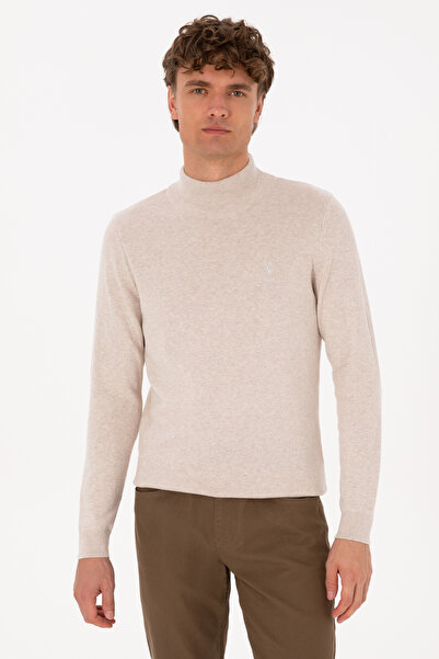 U.S. Polo Assn. Men's Stone Melange Basic Sweater 50307783-Vr225