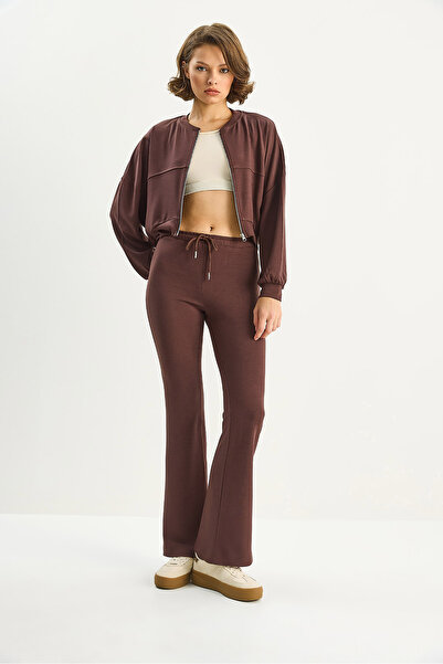 Bianco Lucci Γυναικεία ζακέτα με μανίκια νυχτερίδας, ισπανικό παντελόνι, μοντάλ σετ κάτω-πάνω 4059 60283731