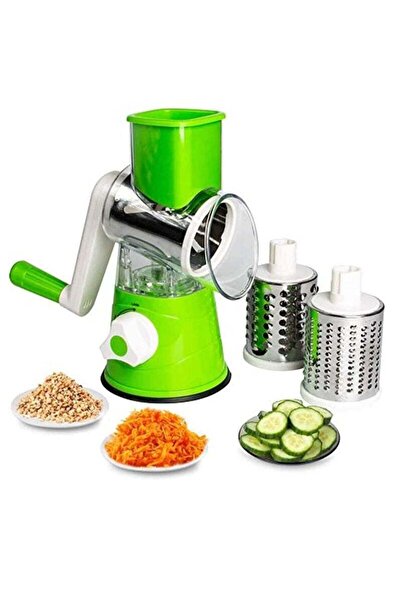 Generic Aroos Manual Tabletop Drum Cheese Grater, 3 In 1 Rotary Shredder Slicer Grinder For Cucumber Nut Po