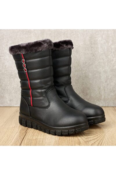 Tellus Women's fur boots J25-1, Black - 39