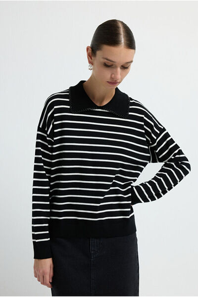 adL İnci Detaylı Triko Kazak