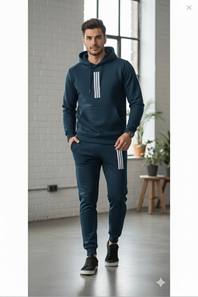 dwnwear Striped Pattern Men's Top and Bottom Set