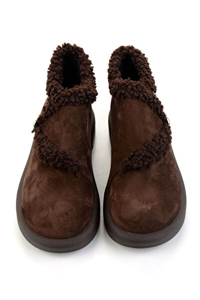 Bambi Kahve Hakiki Deri Kadın Bot & Bootie K02631058702