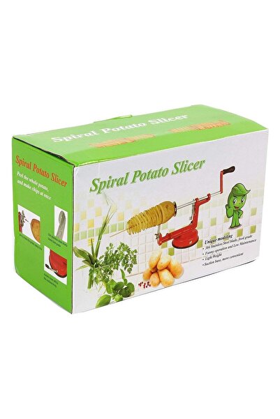 Generic DubaiGallery Potato Slicer And Potato Cutter Red Color Spiral Potato Slicer Red/Sliver