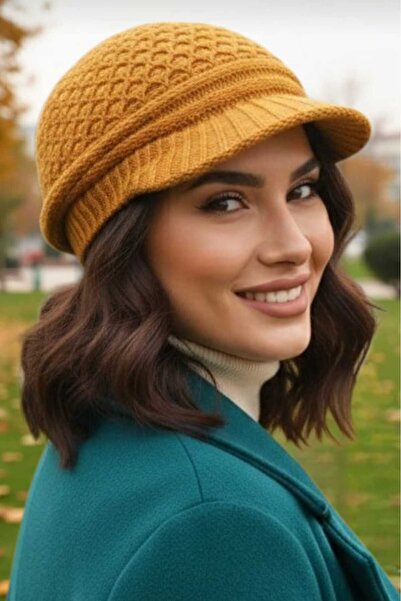 Mood Agenda Women's Double Layered Knitted Beanie Knitwear Beanie