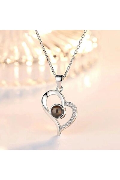 ANGELSS JEWELLERY قلادة أنا أحبك في 100 لغة من الفولاذ المقاوم للصدأ