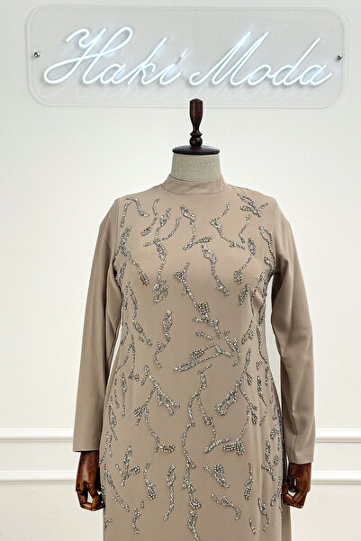 hakimoda Tesettür Büyük Beden Alize Adriana Krep Abiye