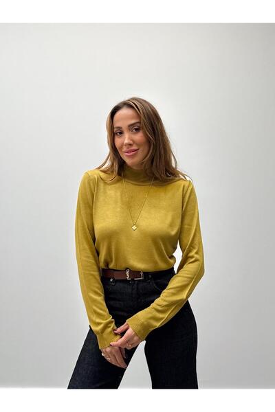 Maldia Shop Women's Turtleneck Oil Green Sweater