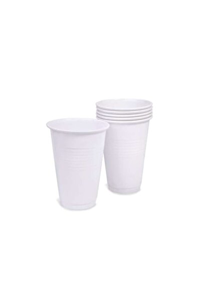 SHOPIENS Set de pahare de plastic, capacitate 0,27 l, alb, 45 de piese