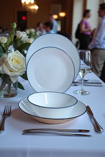 IKEA Oftast 24 Parça 6 Kişilik Lacivert Fileli Yemek Takımı