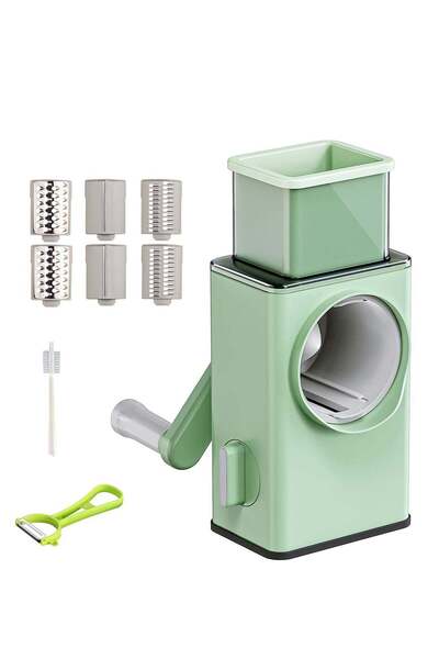 Generic ELTRAZONE Rotary Vegetable Cutter + Cheese Grater - Vegetable Shredder Round Mandoline Slicer, Grat