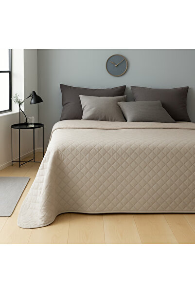 OBRO Cuvertură sau husă de canapea reversibilă – matlasată, față-verso, durabilă, bej moale, 160×220 cm