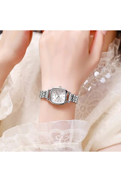 Ayzen Silver Color Square Women Watch