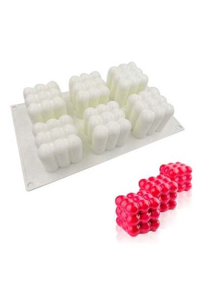 Generic 6 Cavity Baking Mold 3D Magic Cube Silicone Cake Mousse Mould Food-gr...