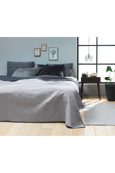 OBRO Cuvertură sau husă de canapea reversibilă – matlasată, față-verso, durabilă, gri modern, 160×220 cm