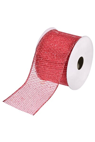 MYONNA IT & E- COMMERCE Panglică decorativă din plasă, 5 m x 63 mm, roșie, po...