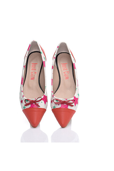 JustBow Printed Women's Ballerinas with Bow Detail