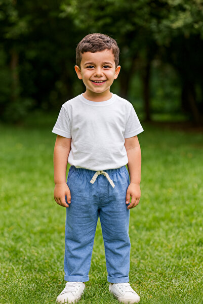 tinytrends 100% Cotton Color Relax Binding Detailed Muslin Trousers