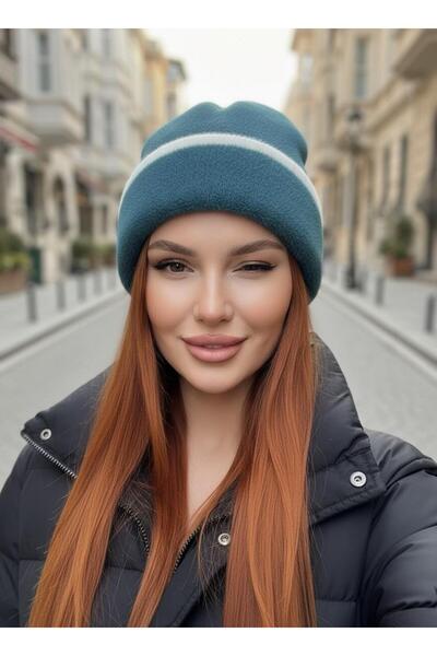 Goldmine Unisex Fluffy Striped Detail Soft Beanie