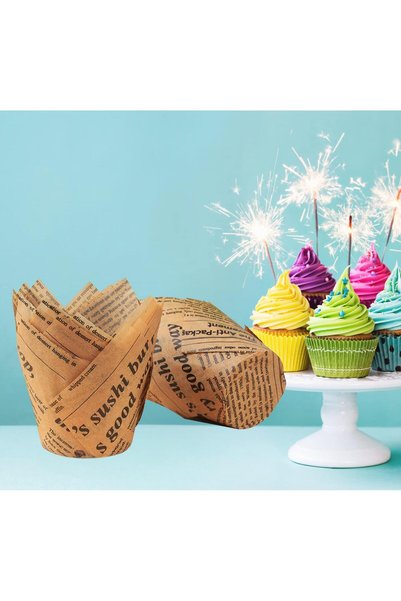 Generic Tulip Cupcake Liners - 50pcs GreaseProof Baking Cases for Weddings, B...