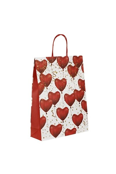 MYONNA IT & E- COMMERCE Pungă cadou, model inimă, hârtie, roșie, 32x11x42cm