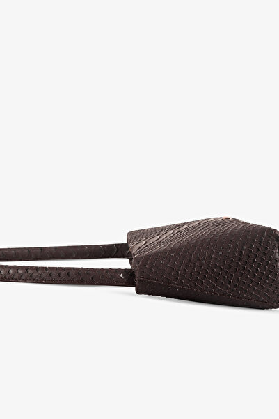 LOVENTA Snake Patterned Shoulder Bag Bitter Brown Riccel