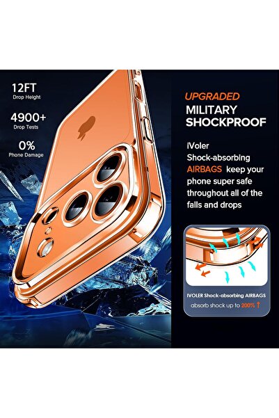 m.tk moveteck iPhone 17 Pro Max Kılıf Kamera Korumalı Yumuşak Şeffaf Renksiz Silikon Kapak + Ekran Koruyucu Cam