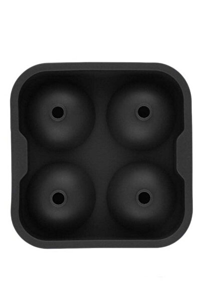 Generic Four Sphere Ice Balls Mould Tray Black 11.5x4.5x11.5centimeter