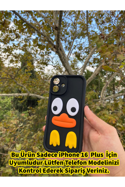 GtTech iPhone 16 Plus Uyumlu Krono 3D Figürlü Darbe Korumalı Silikon Kılıf Siyah