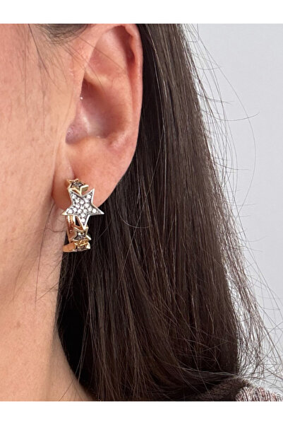 bijux by mrv أقراط ستون صف ستار هوب